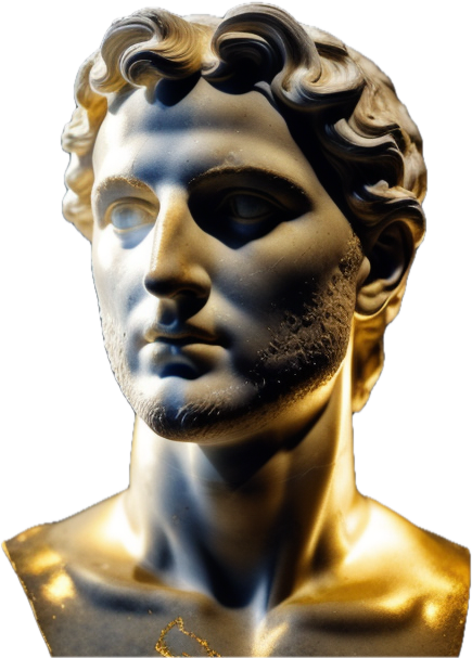 Prométhée — tête de statue antique en marbre
